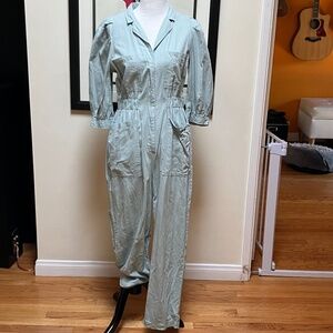 -Universal Thread- Light Blue Denim Zip Up Jumpsuit, Size 8